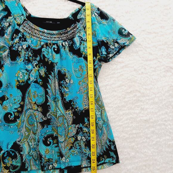 Blouse Size M Y2K Glam Boho Beaded Paisley Going-Out Top Eclectic Elegance Luxe - Picture 10 of 16